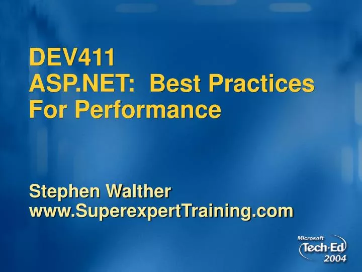 dev411 asp net best practices for performance