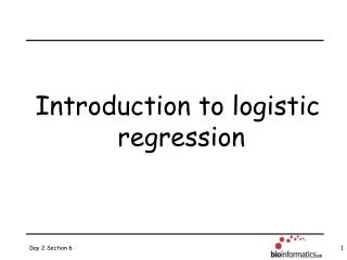 Introduction to logistic regression