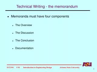 Technical Writing - the memorandum