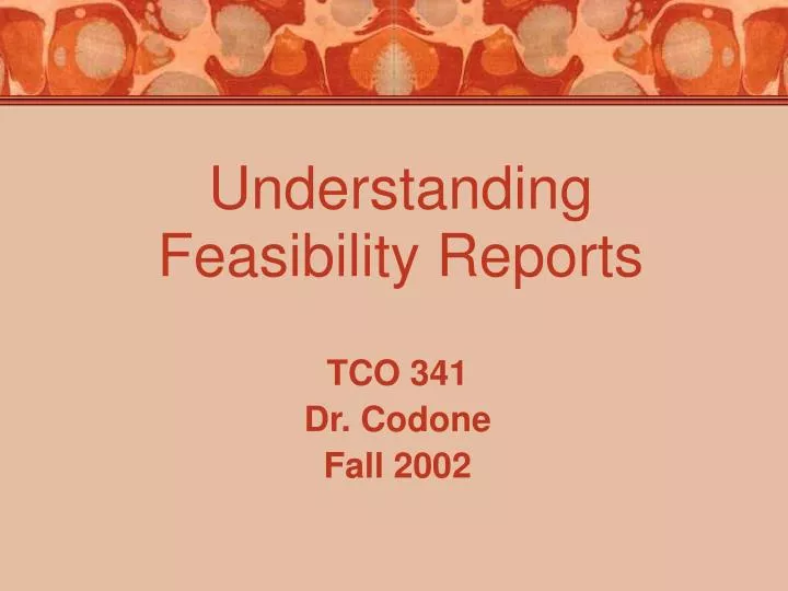 understanding feasibility reports