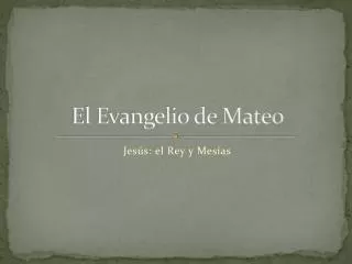 el evangelio de mateo