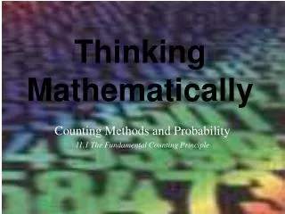 Thinking Mathematically