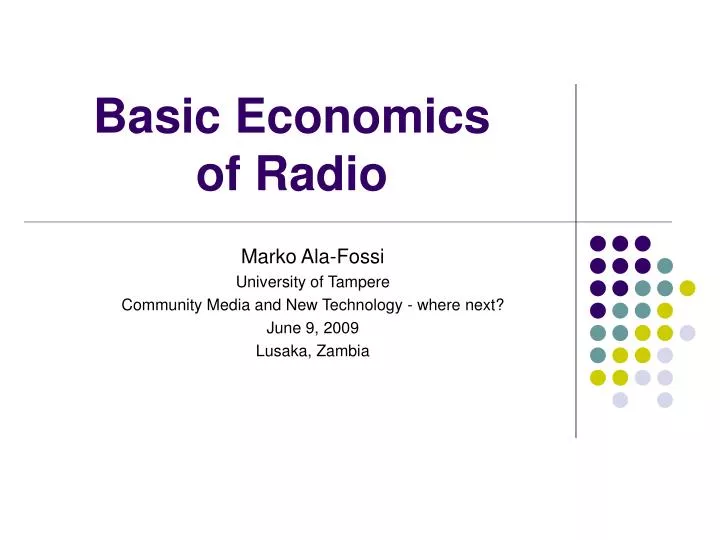 basic economics of radio