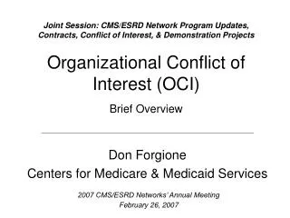 Don Forgione Centers for Medicare &amp; Medicaid Services