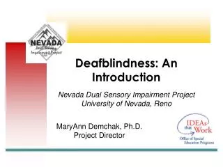 Deafblindness: An Introduction