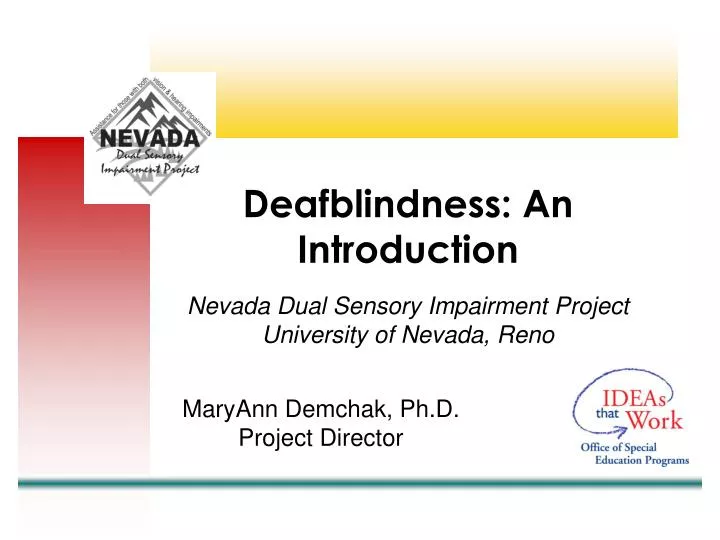 deafblindness an introduction