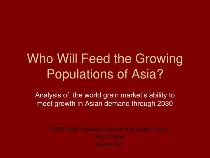 who will feed the growing populations of asia