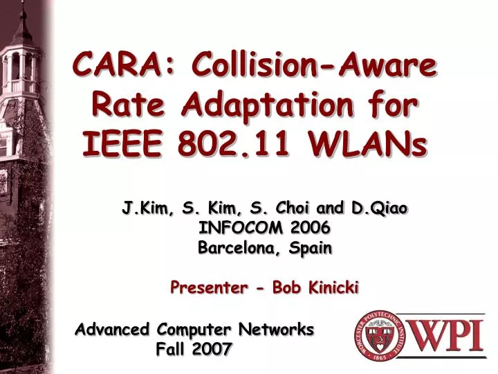 cara collision aware rate adaptation for ieee 802 11 wlans