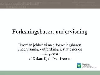 forksningsbasert undervisning