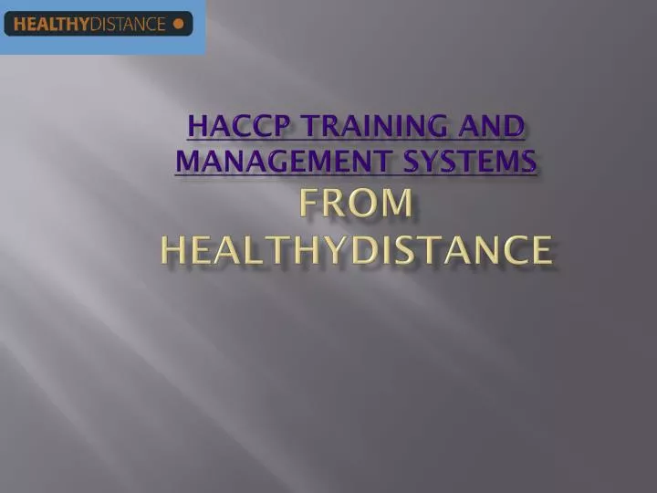 haccp training and management systems from healthydistance