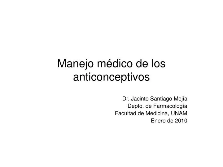 manejo m dico de los anticonceptivos