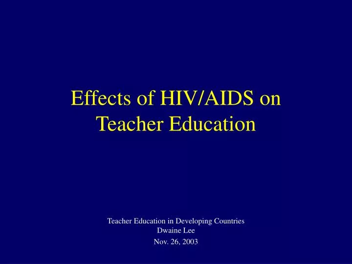 effects of hiv aids on teacher education