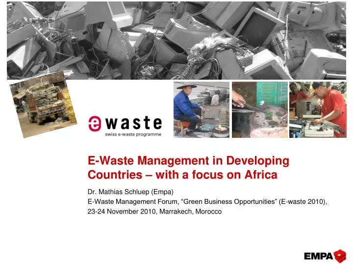 e waste management in developing countries with a focus on africa