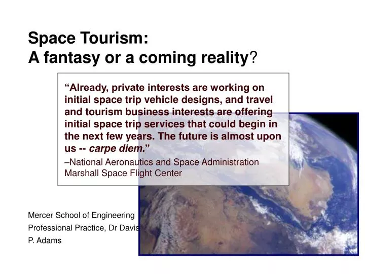 space tourism a fantasy or a coming reality