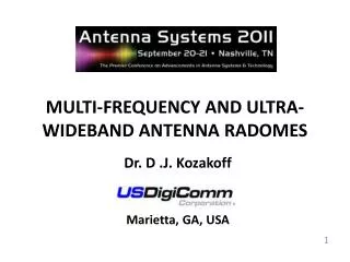 MULTI-FREQUENCY AND ULTRA-WIDEBAND ANTENNA RADOMES