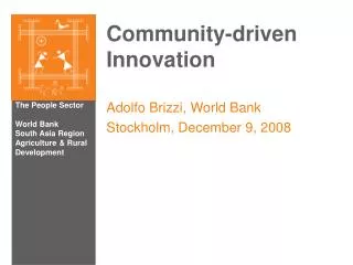 Community-driven Innovation