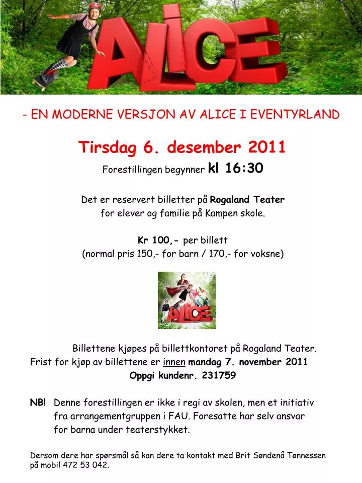 en moderne versjon av alice i eventyrland