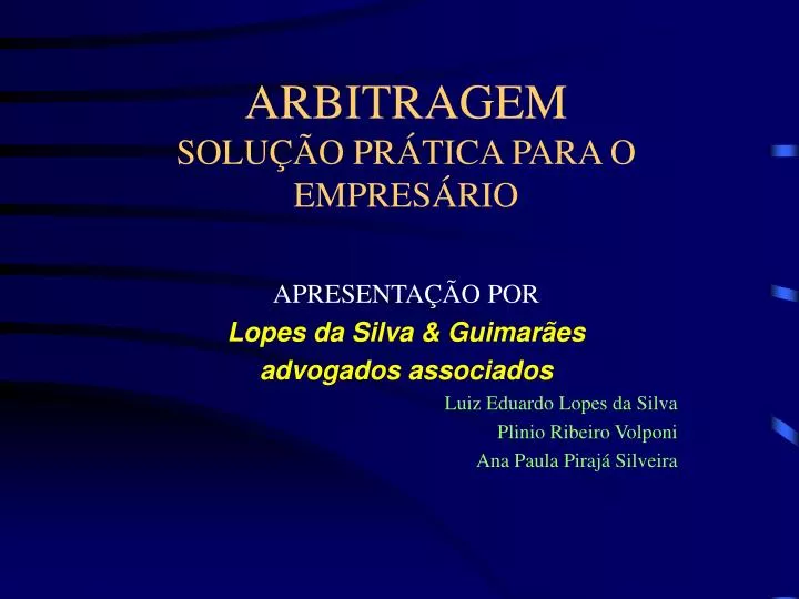 arbitragem solu o pr tica para o empres rio