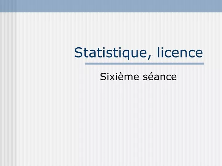 statistique licence
