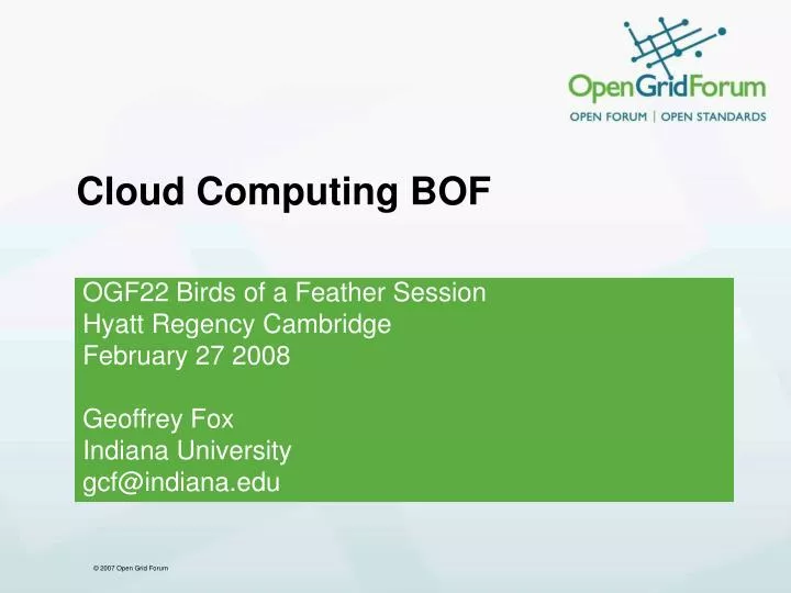 cloud computing bof