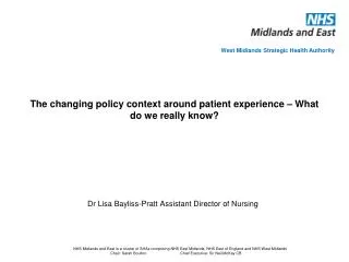 the changing policy context around patient experience what do we really know