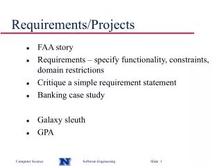 Requirements/Projects