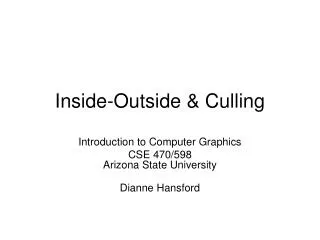 Inside-Outside &amp; Culling