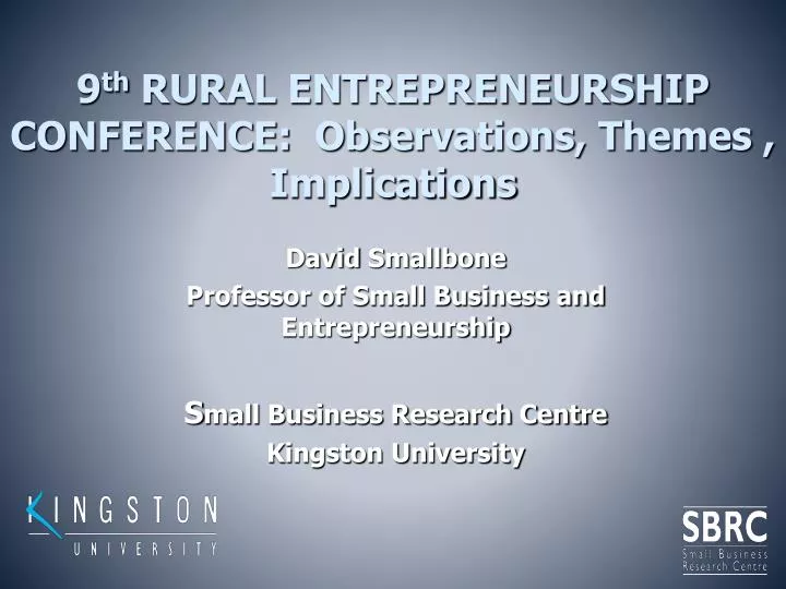 9 th rural entrepreneurship conference observations themes implications