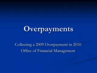 Overpayments