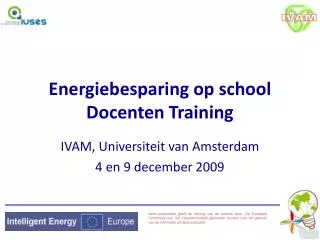 Energiebesparing op school Docenten Training