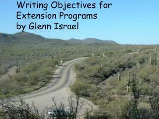 Writing Objectives for Extension Programs by Glenn Israel