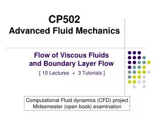 CP502 Advanced Fluid Mechanics