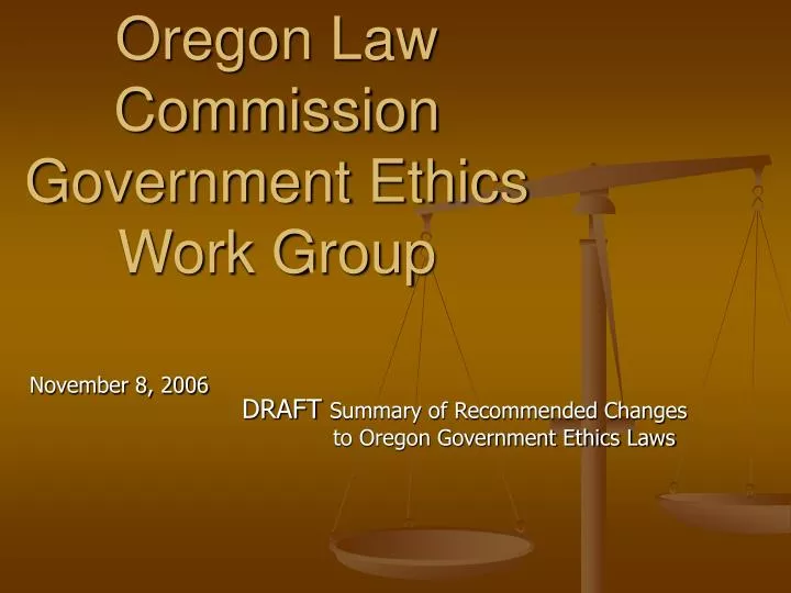 oregon law commission government ethics work group