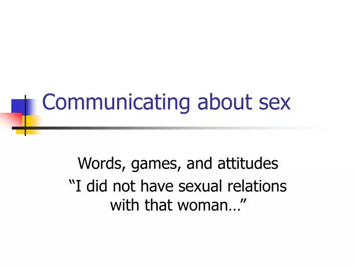 communicating about sex