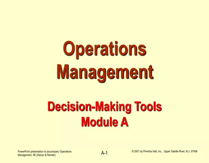 operations management decision making tools module a