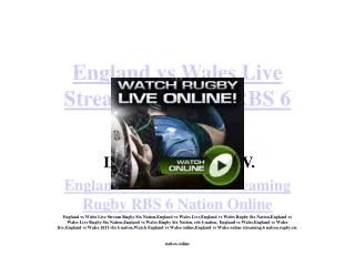 RSB 6 nation rugby 2011 Live Streaming online