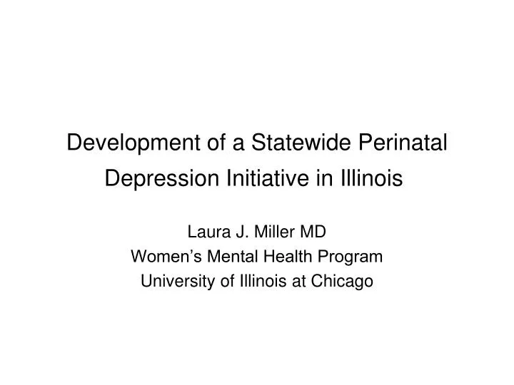 development of a statewide perinatal depression initiative in illinois