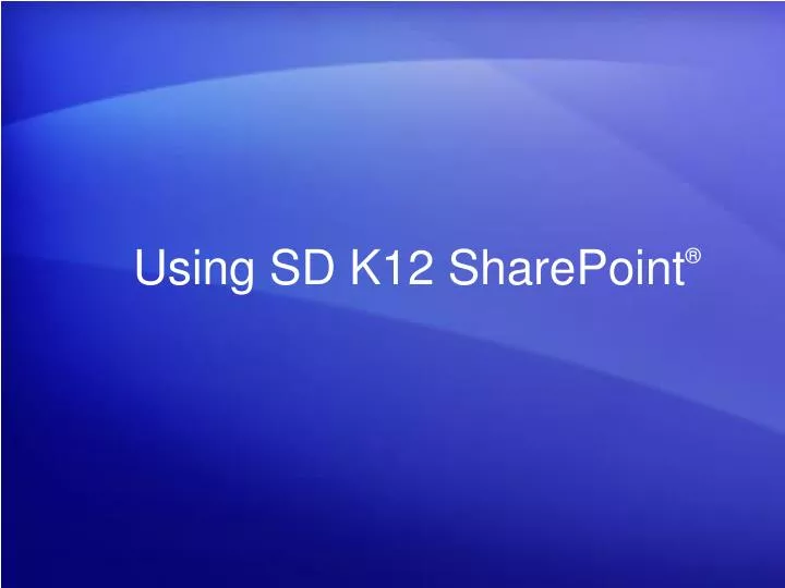 using sd k12 sharepoint