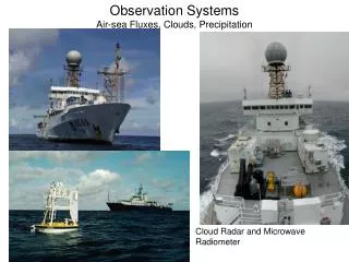 Observation Systems Air-sea Fluxes, Clouds, Precipitation