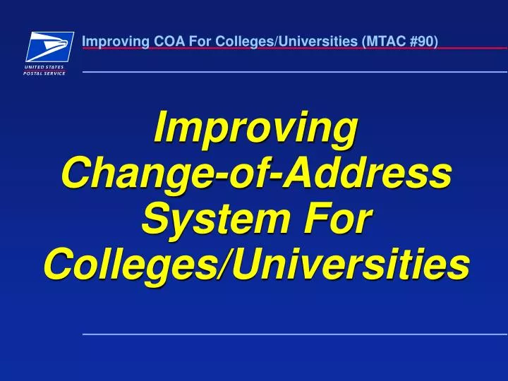 improving change of address system for colleges universities