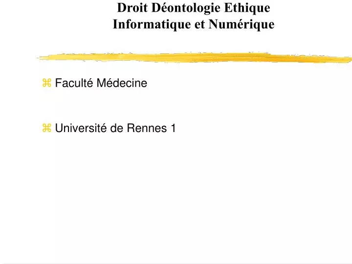 droit d ontologie ethique informatique et num rique