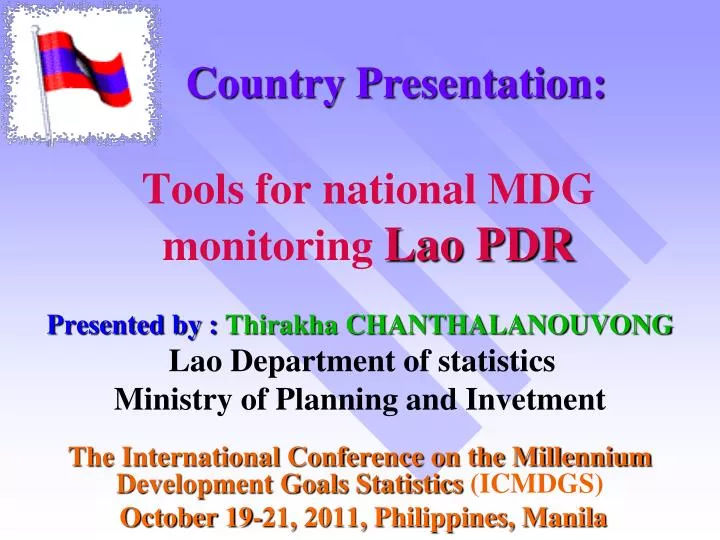 tools for national mdg monitoring lao pdr
