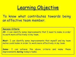 Learning Objective