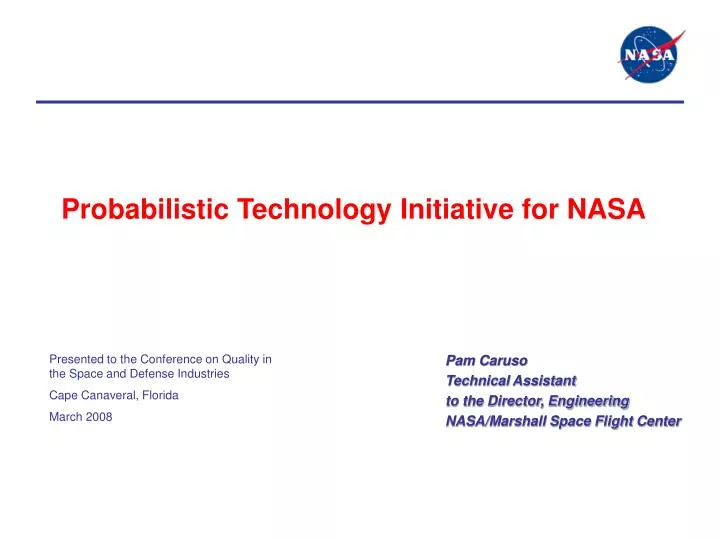 probabilistic technology initiative for nasa