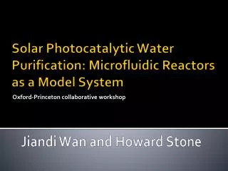 Solar Photocatalytic Water Purification: Microfluidic Reactors as a Model System