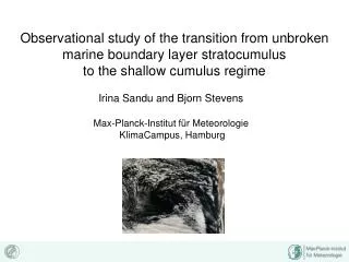 Observational study of the transition from unbroken marine boundary layer stratocumulus to the shallow cumulus regime
