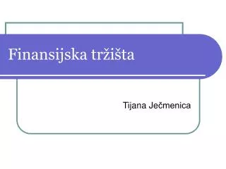 finansijska tr i ta