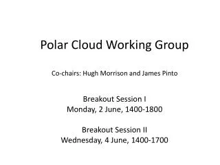 Polar Cloud Working Group