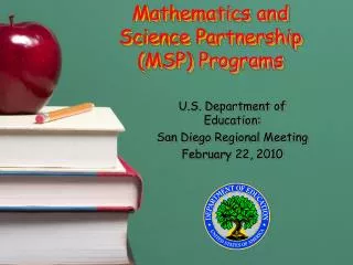 Mathematics and Science Partnership (MSP) Programs