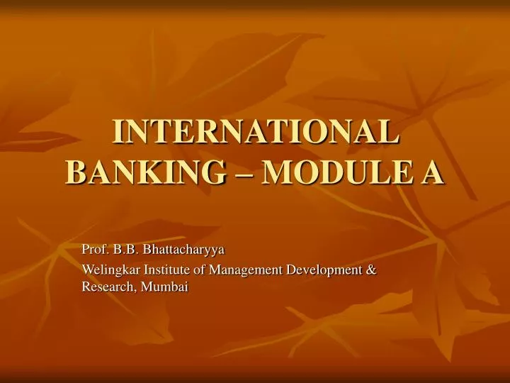 international banking module a